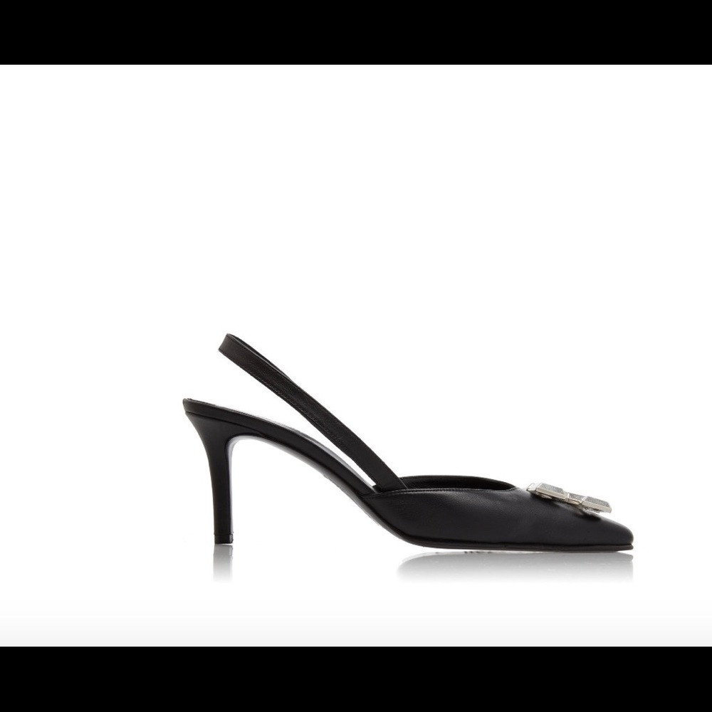 SOLD on TRDSY Arrow-Embellished Leather Slingbacks - Picture 7 of 8